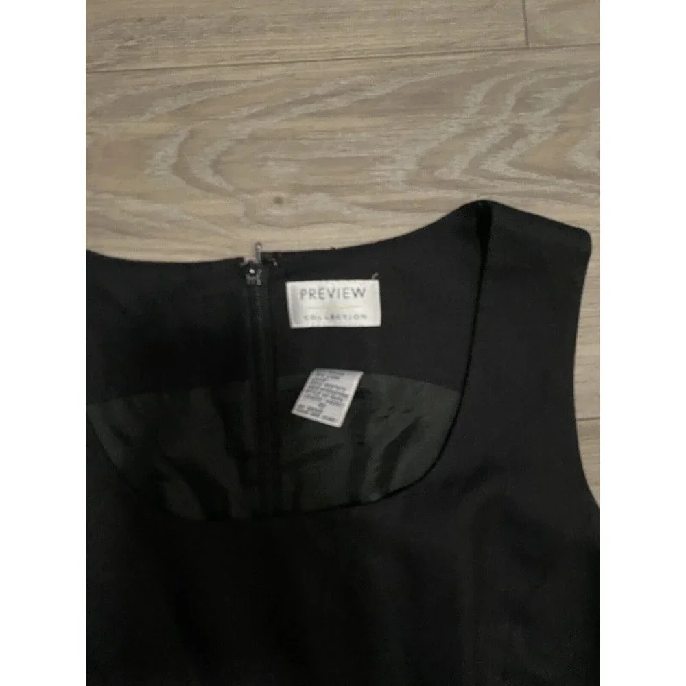 Women's PREVIEW COLLECTION BLACK SLEEVELESS DRESS Size 10 MIDI Chic - Picture 7 of 15